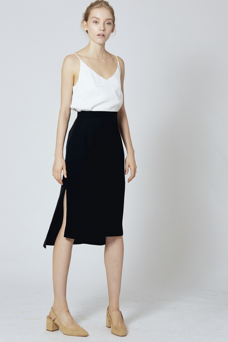 Straight-cut Midi Skirt 