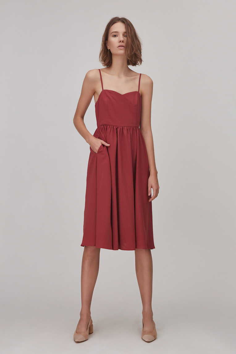 Gathered Midi Dress