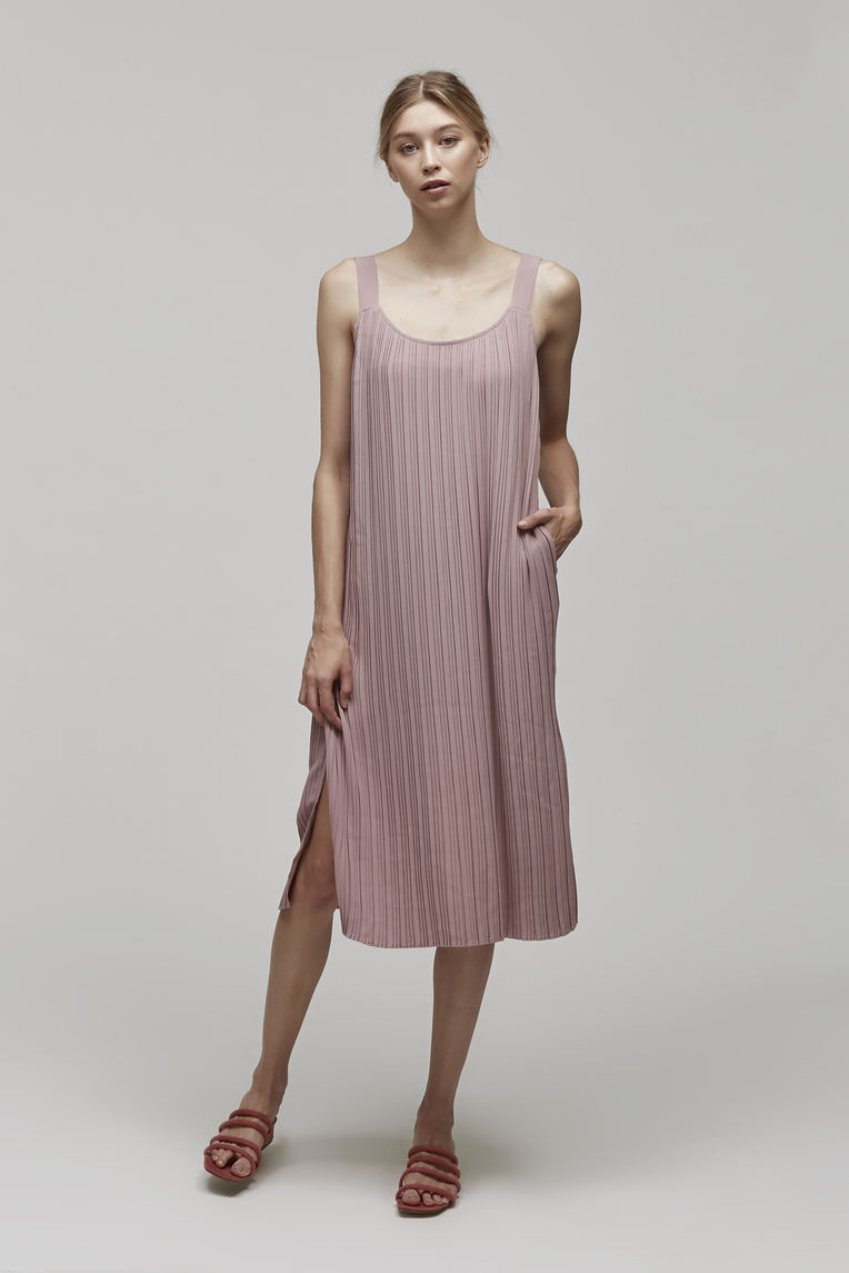 Pleated Midi Dress