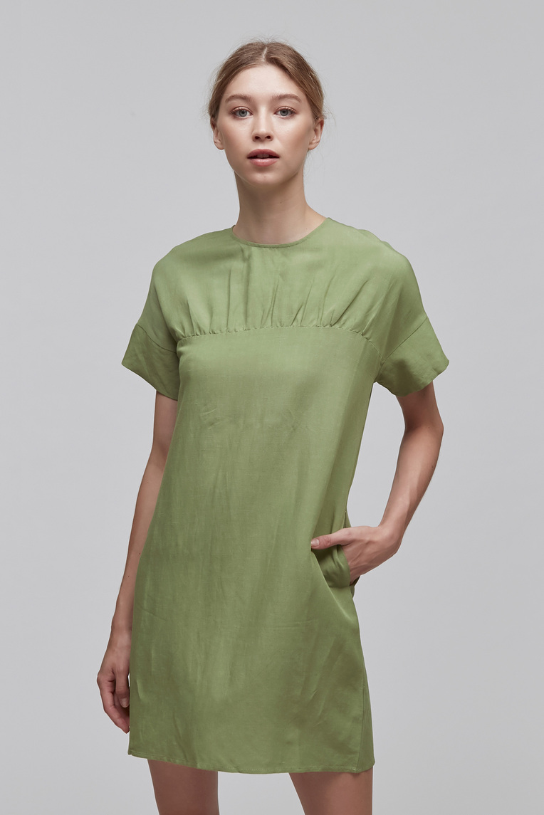 Gathered Shift Dress