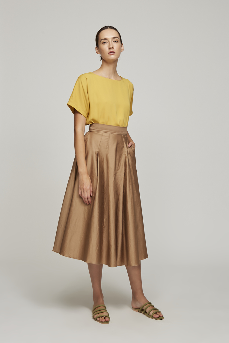 Cotton Midi Skirt