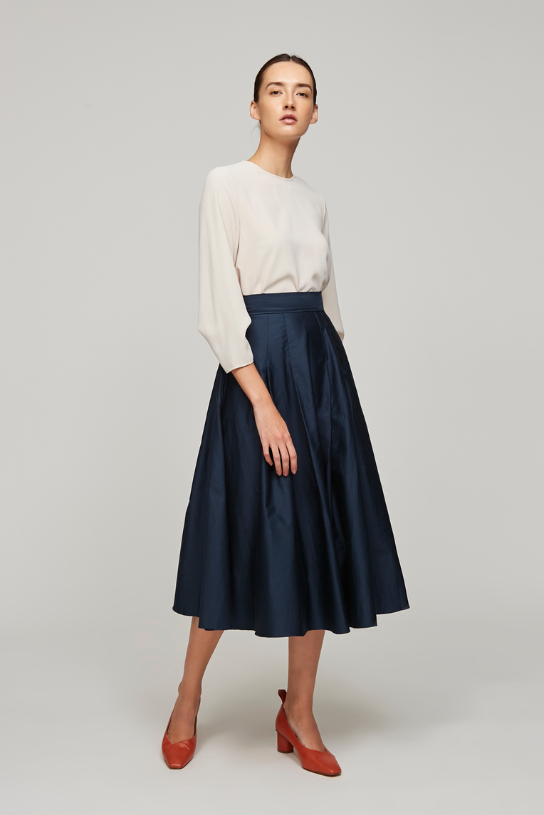 Cotton Midi Skirt