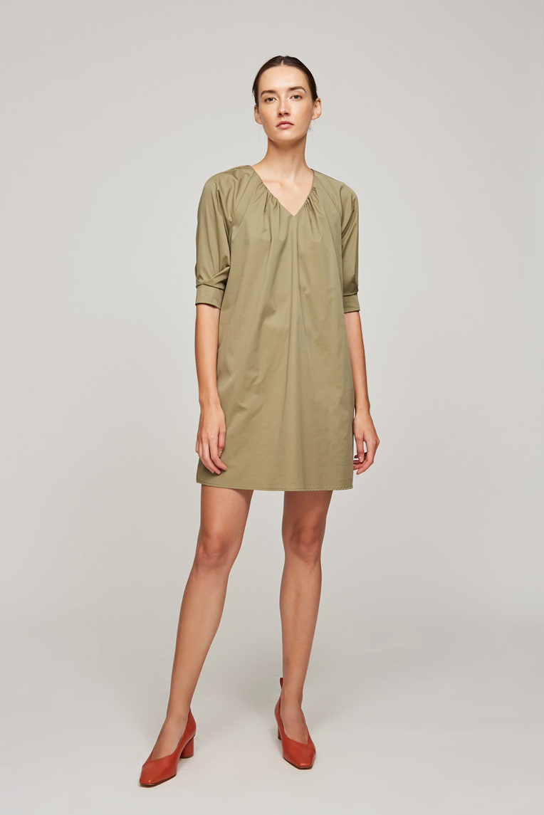 Gathered Shift Dress
