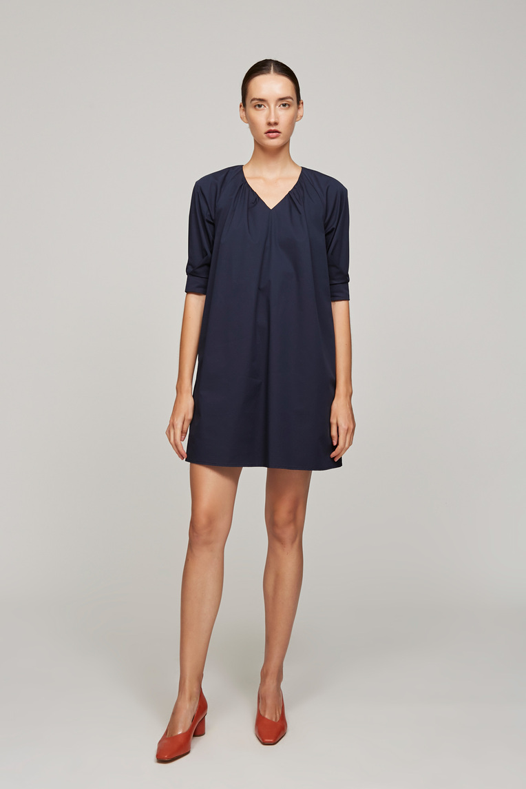 Gathered Shift Dress
