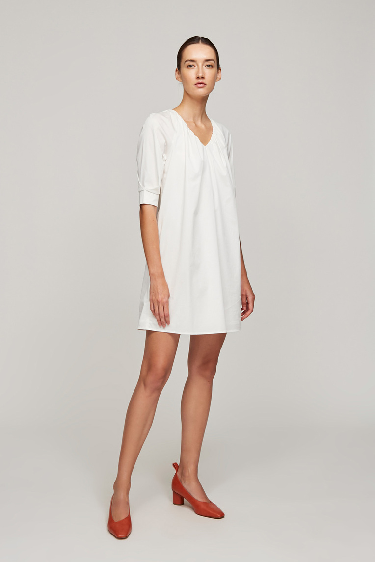 Gathered Shift Dress
