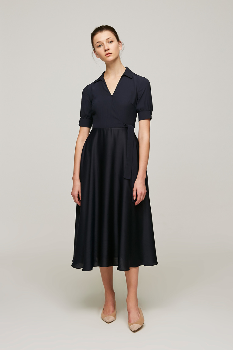 Midi Wrap Shirt Dress