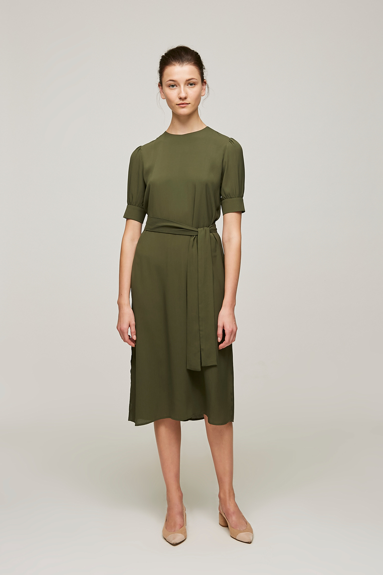 Cuff Sleeve Shift Dress