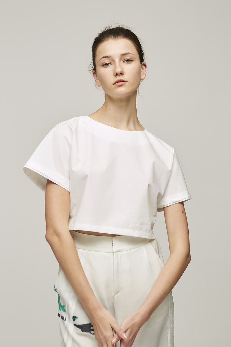 Crisp Cotton Cropped Top