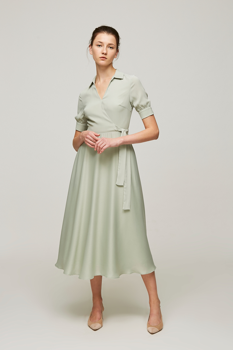Midi Wrap Shirt Dress