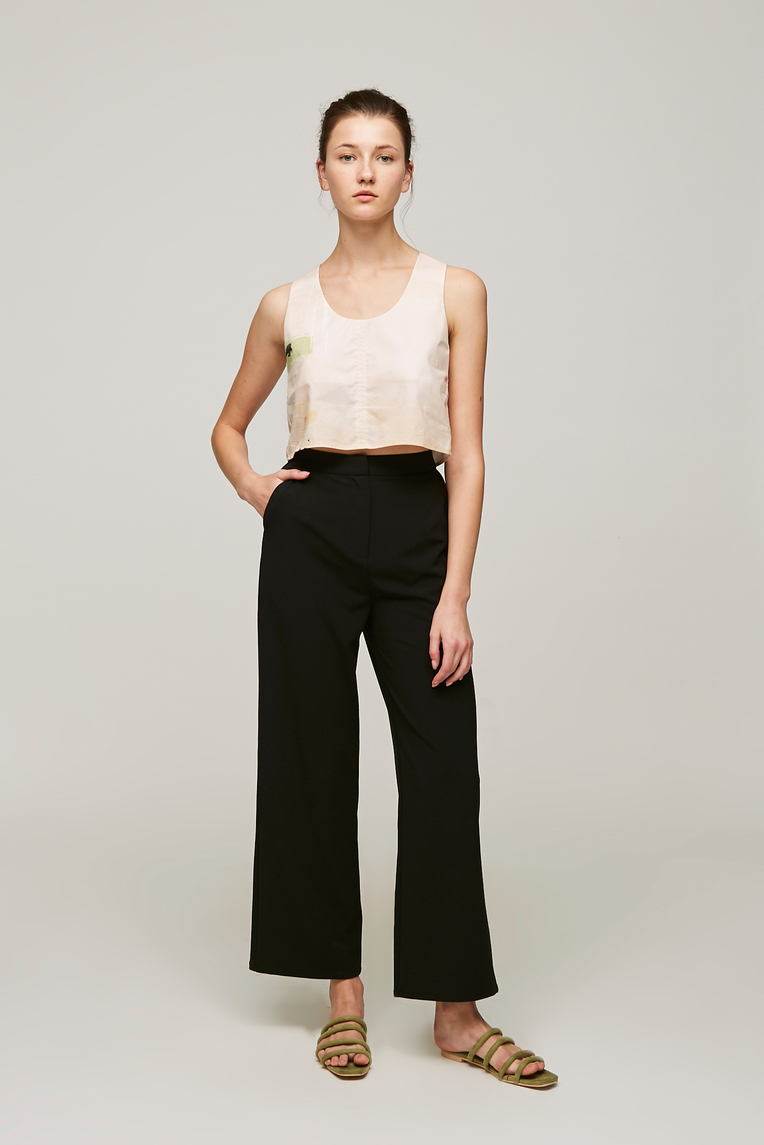 Dune Twist-Back Cropped Top