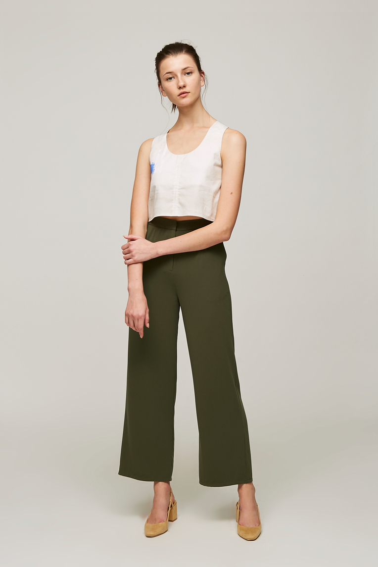 Dune Twist-Back Cropped Top
