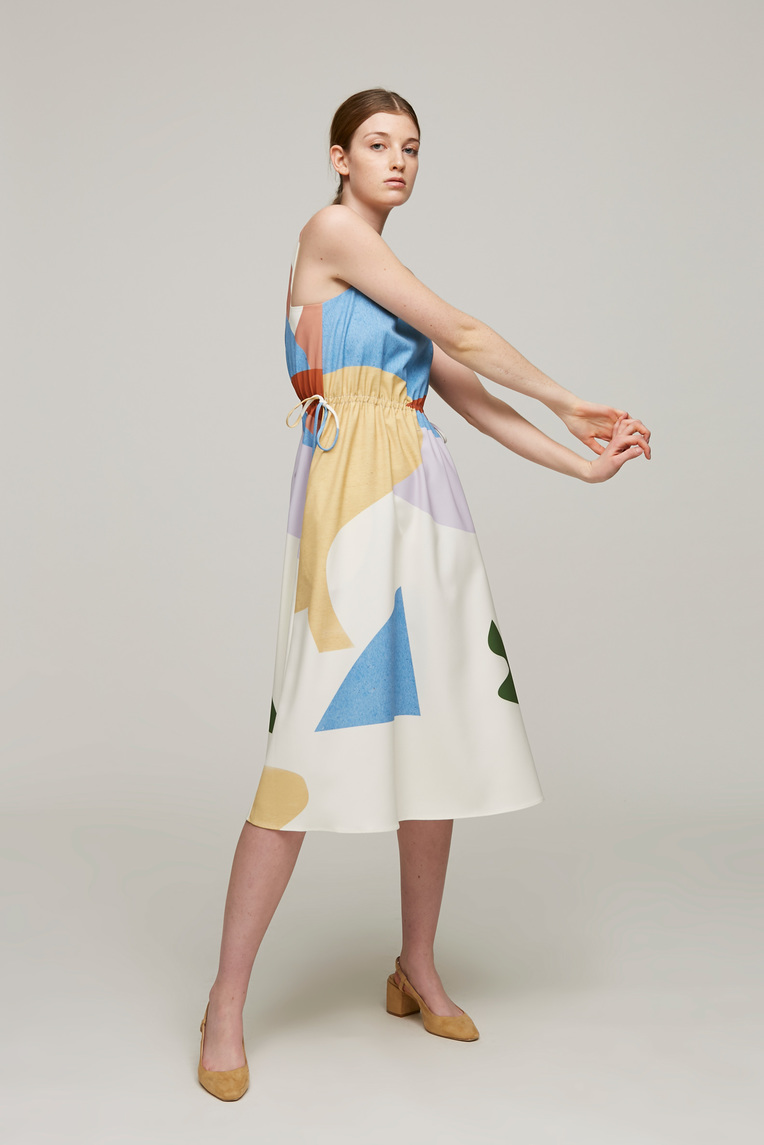 Roadmap Square-neck Midi Dress