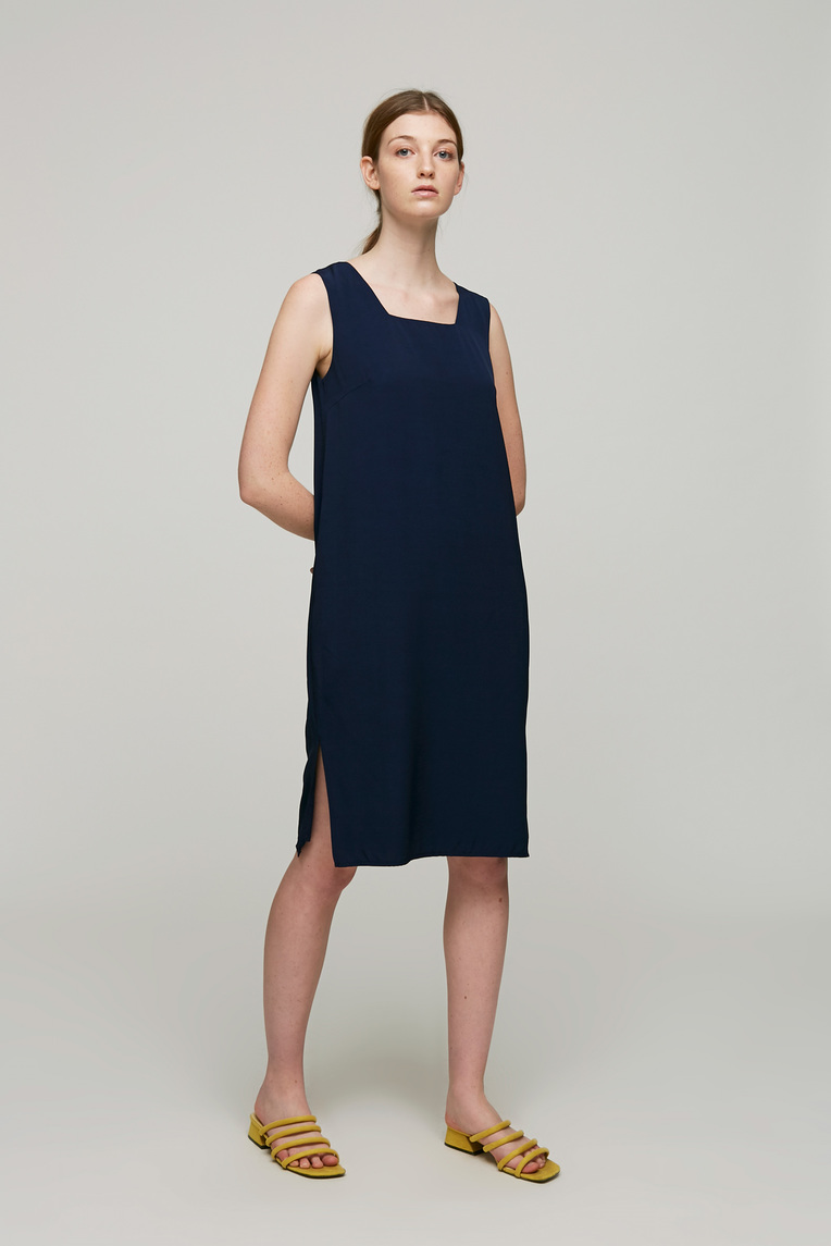 Square-Neck Shift Dress