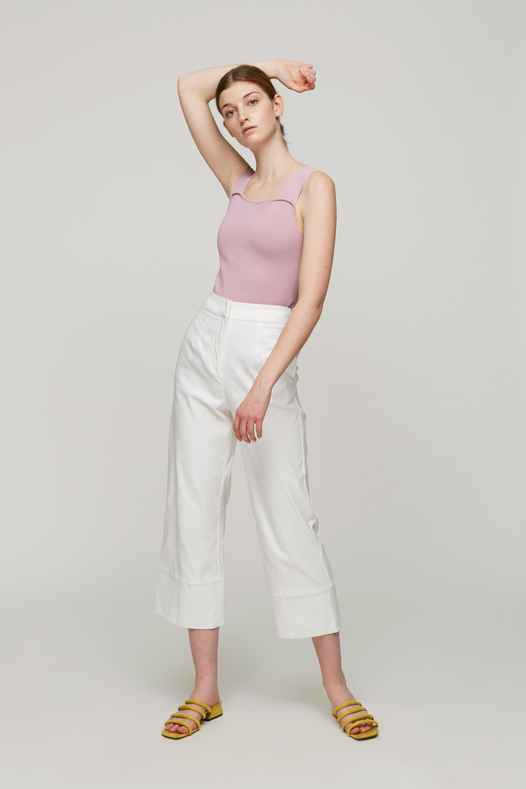 Square-neck Knit Top