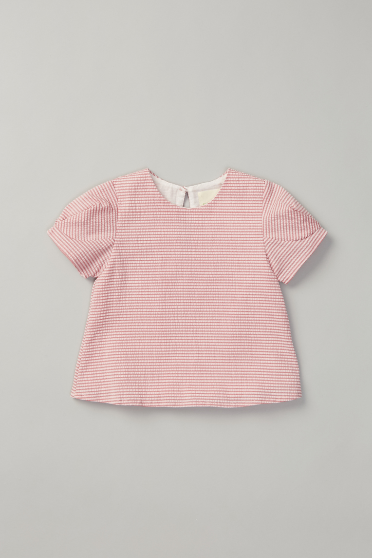 Seersucker Puff Sleeve Top