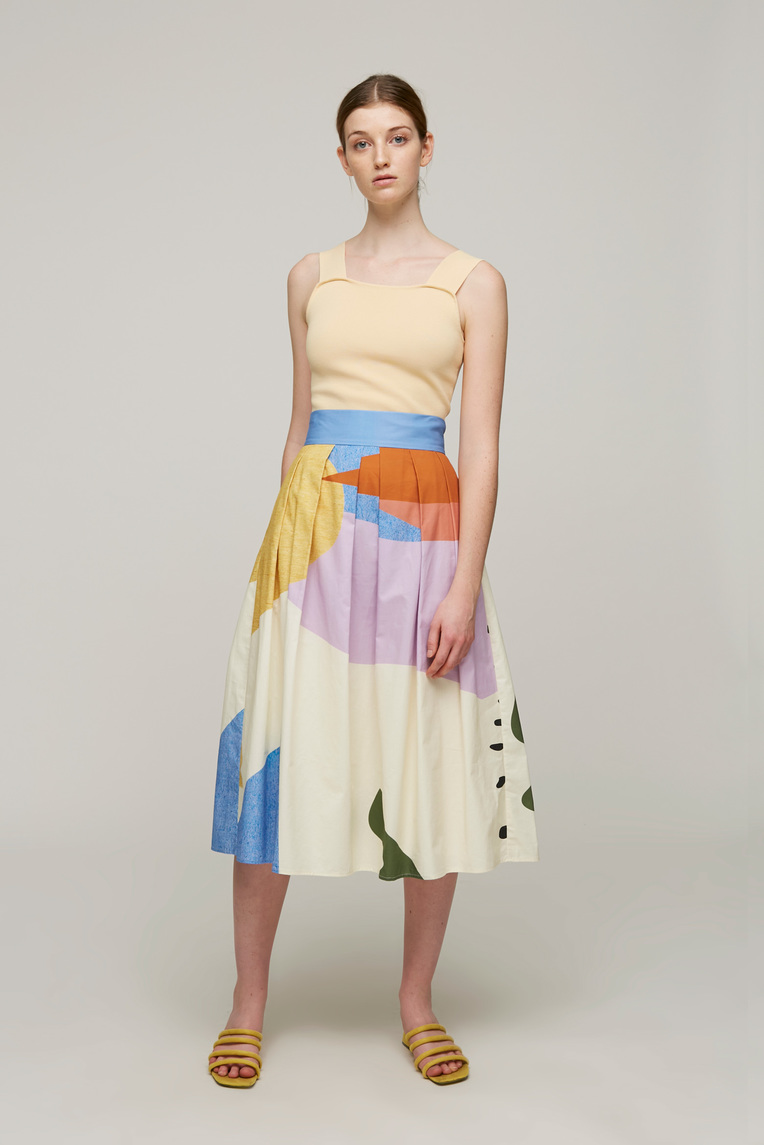 Roadmap Cotton Pleated Skirt