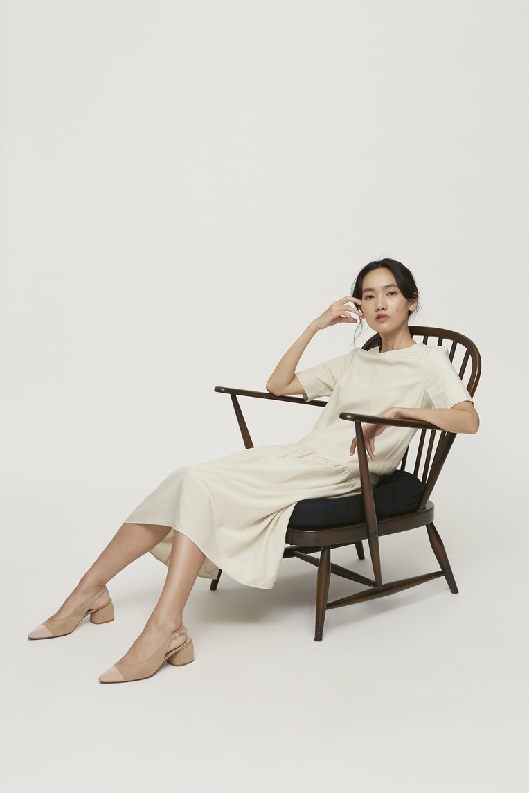 Gathered Shift Dress