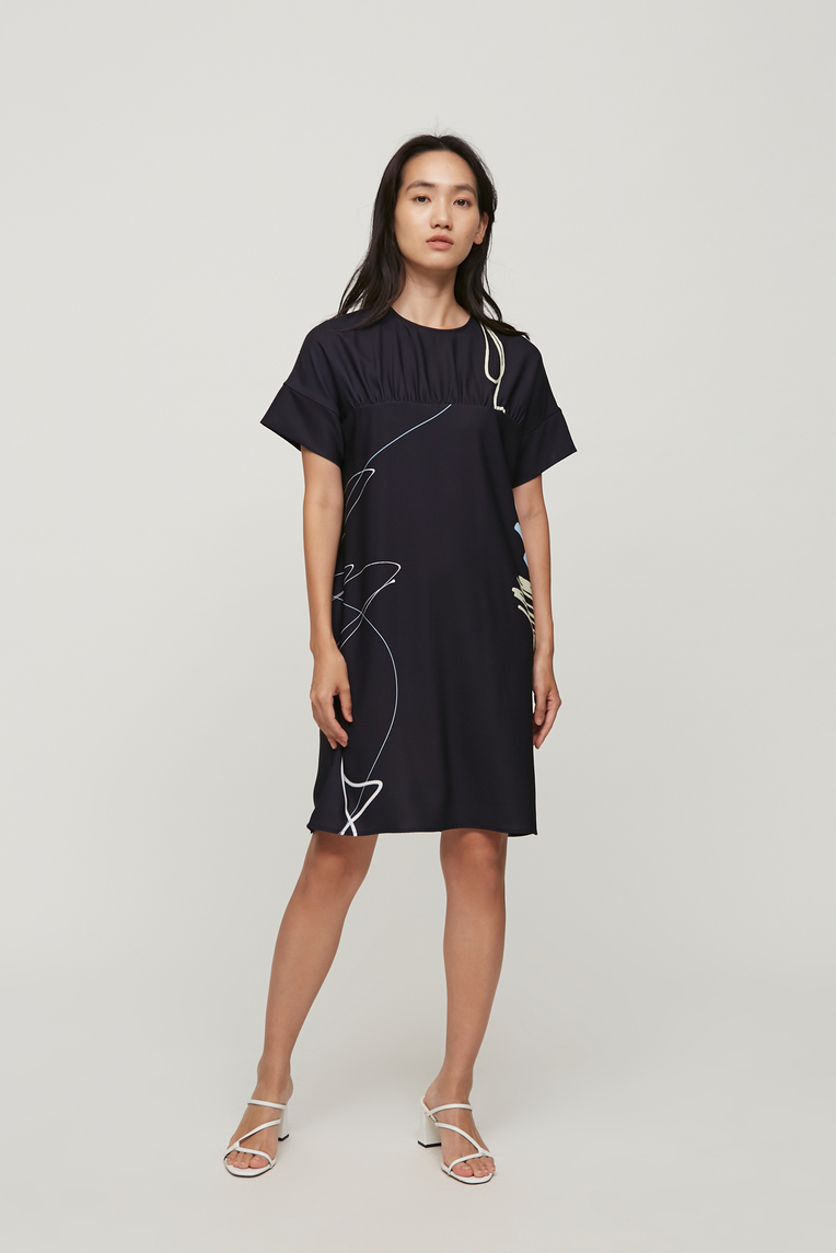 Trail Gathered Shift Dress
