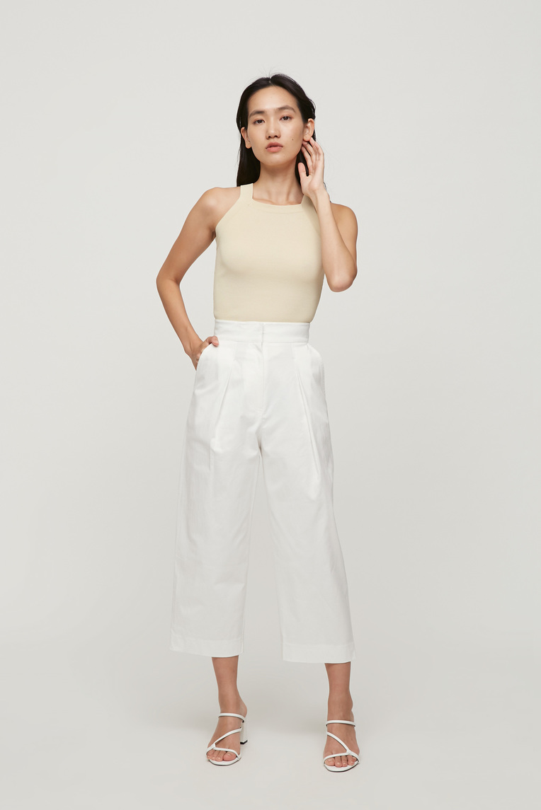 Cotton Pleat Pants