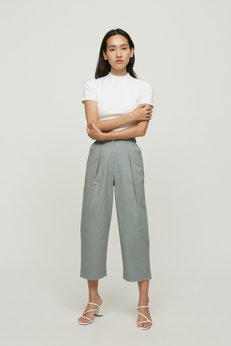 Cotton Pleat Pants