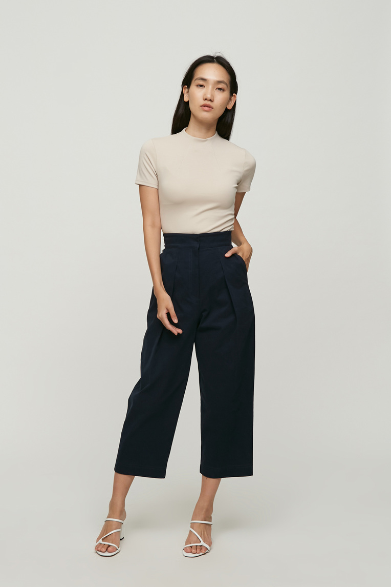 Cotton Pleat Pants