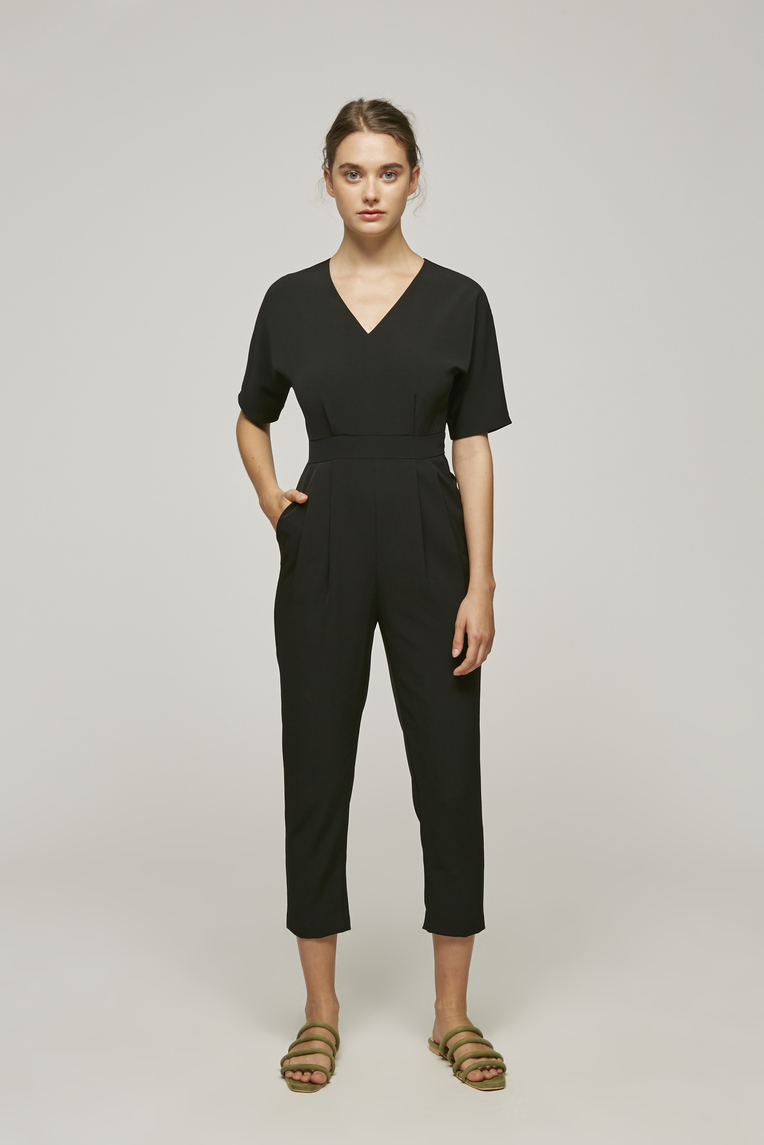 V-Neck Fitted Jumpsuit