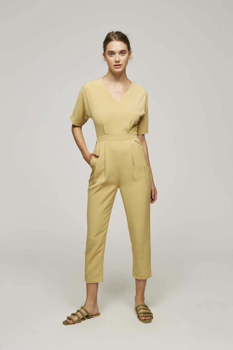 V-Neck Fitted Jumpsuit