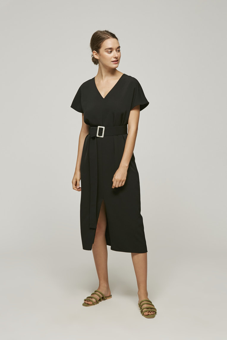 V-Neck Belted Kaftan