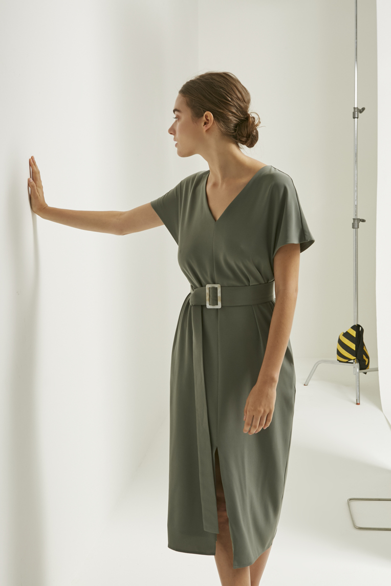 V-Neck Belted Kaftan