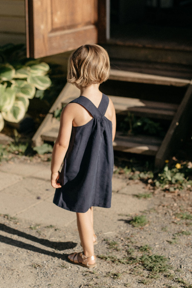 Gathered V-Back Tent Dress