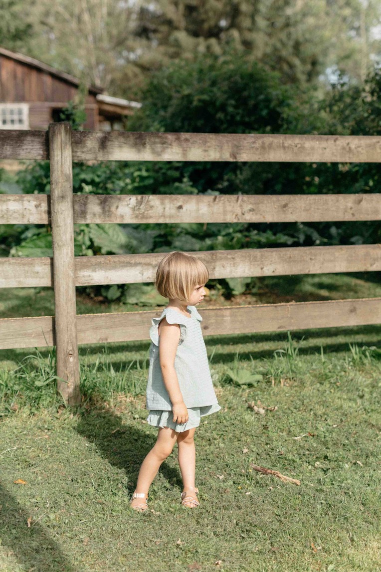 Striped Ruffle Sleeve Top